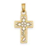 10K Flower In Cross Charm - Image 4