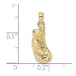 10K 2-D Polished / Textured Single Boxing Glove Charm - Image 3