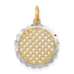 10K w/Rhodium D/C Sunflower Pendant Charm