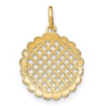 10K w/Rhodium D/C Sunflower Pendant Charm - Image 4