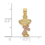 10K Two-Tone Communion Cup w/ Cross Charm - Image 3