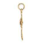 10K Two-Tone Cross w/ Heart Charm - Image 2