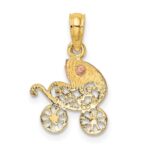 10k Two-Tone Baby Carriage w/ Visor Charm - Image 4