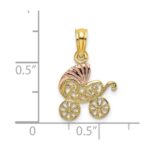 10k Two-Tone Baby Carriage w/ Visor Charm - Image 3