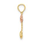 10K Two-tone w/Rhodium I LOVE YOU  W/ Hearts Charm - Image 2