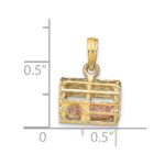 10K Two-tone 3D Lobster Trap W/Moveable Lobster Pendant - Image 3