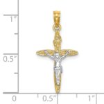10K W/ Rhodium INRICrucifix Charm - Image 3