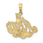 10k Two-tone w/White Rhodium #1 MOM w/ Flower Charm - Image 4