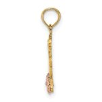 10k Two-Tone MOM Script w/ Flower Charm - Image 2