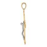 10K Two-tone Engraved Crucifix Charm - Image 2