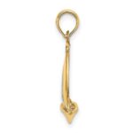 10K w/ Rhodium 3-D Polished Sailboat Charm - Image 2