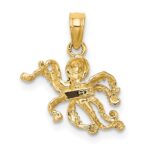 10K W/ Rhodium 2-D and Textured Octopus Charm - Image 4