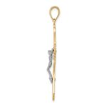 10K Two-tone Cut-Out Crucifix Charm - Image 2