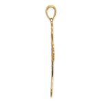 10K W/ Rhodium Scalloped Edges Cross Charm - Image 2
