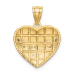 10K W/ Rhodium D/C Heart Charm - Image 4