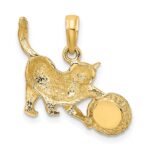 10K w/Rhodium Cat Playing W/Yarn In Basket Charm - Image 4