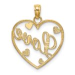 10k w/Rhodium LOVE w/Hearts Pendant - Image 4