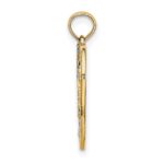 10Kw/Rhodium DREAM In Heart w/ D/C Star Accents Charm - Image 2