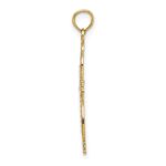 10K W/ Rhodium Beaded Cross Charm - Image 2