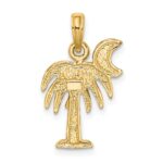10K W/ Rhodium Polished Charelston Palm Tree Charm - Image 4