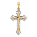 10K W/ Rhodium D/C Reversible Cross Charm