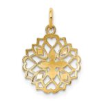 10K w/Rhodium Center Flower and Heart Charm - Image 4