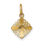 10K w/Rhodium Mini Cross Medallion Charm - Image 4