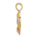 10K Two-tone w/White Rhodium GRANDMA Heart Charm - Image 2