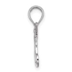 10k White Gold Polished MOM w/Heart and Angels Pendant - Image 2