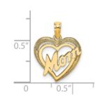 10K MOM Inside Heart Charm - Image 2