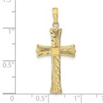 10K Textured w/Square Center Cross Pendant - Image 3