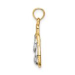 10k & Rhodium Solid Polished Sandals Pendant - Image 2