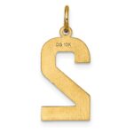 10ky Casted Large Diamond Cut Number 2 Charm - Image 4