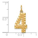 10ky Casted Large Diamond Cut Number 4 Charm - Image 3