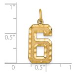 10ky Casted Large Diamond Cut Number 6 Charm - Image 3