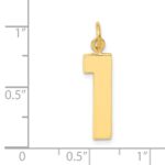 10k Large Polished Number 1 Charm - Image 3