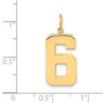 10k Large Polished Number 6 Charm - Image 3