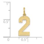 10k Medium Satin Number 2 Charm - Image 3