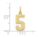 10k Medium Satin Number 5 Charm - Image 3