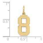 10k Medium Satin Number 8 Charm - Image 3