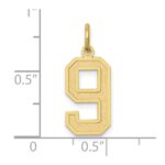 10k Medium Satin Number 9 Charm - Image 3