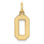 10k Small Satin Number 0 Charm