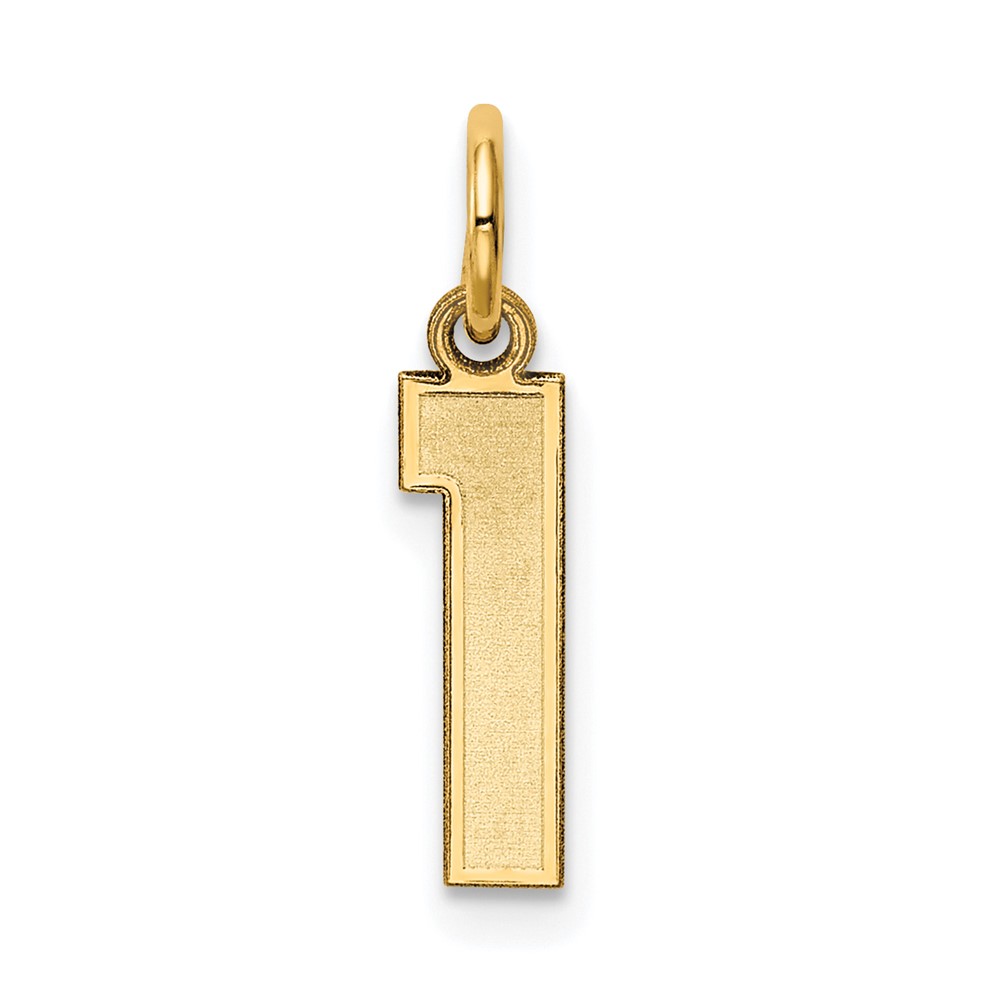 10LSS01.jpg 10k Small Satin Number 1 Charm - Image 1