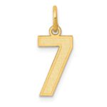 10k Small Satin Number 7 Charm