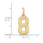 10k Small Satin Number 8 Charm - Image 3