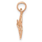 10K Rose Gold Polished Intertwined Double Heart Pendant - Image 2