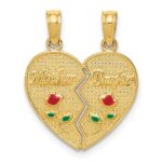 10K Enameled MOTHER - DAUGHTER Pendant