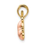 10k Rose & Yellow Gold w/White Rhodium Big Sis/Lil Sis Break-a-part Pendant - Image 2