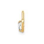 10ky April Synthetic Birthstone Heart Charm - Image 2