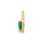 10ky May Green Crystal Birthstone Heart Charm - Image 2